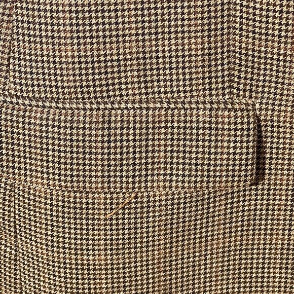 Lauren Ralph Lauren Houndstooth Silk Wool Blazer Brown Lined 2 Button Jacket 42R - Picture 8 of 12